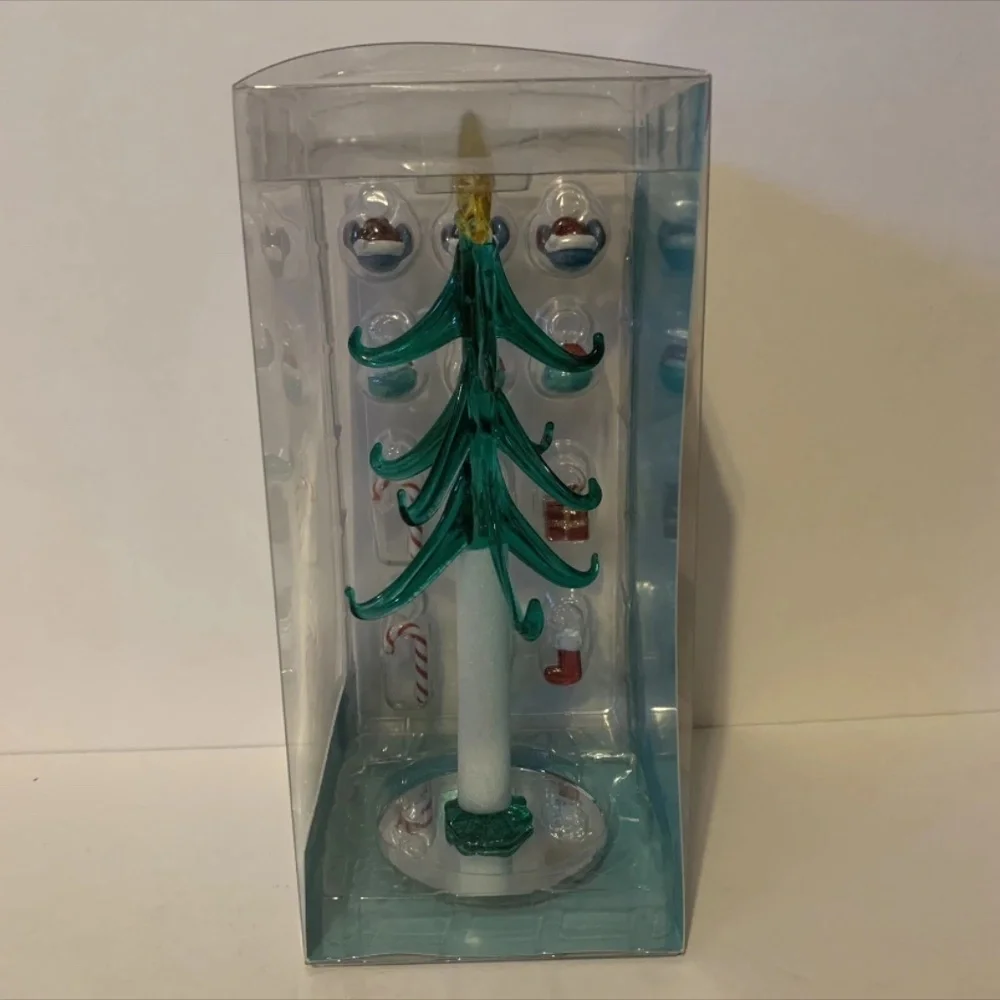 NIB. DISNEY Stitch Glass Holiday Tabletop Tree